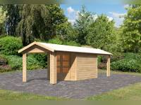 Karibu Gartenhaus Theres 4 natur- 2 Dachbausbauelemente