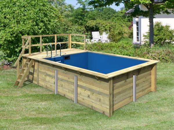 Karibu Rechteck Pool Größe 2 inkl. Terrasse 3,5 m Karibu Rechteck Pool Größe 2 inkl. Terrasse 3,5 m