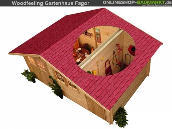 Karibu Woodfeeling Gartenhaus Radur 1 28 mm 2-Raum-Haus