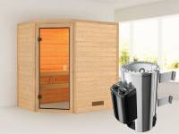 Cilja - Karibu Sauna Plug & Play inkl. 3,6 kW-Ofen - ohne Dachkranz -