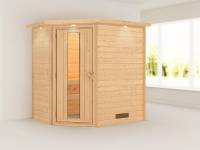 Karibu Sauna Svea 38 mm mit Dachkranz- ohne Ofen- energiesparende Tür