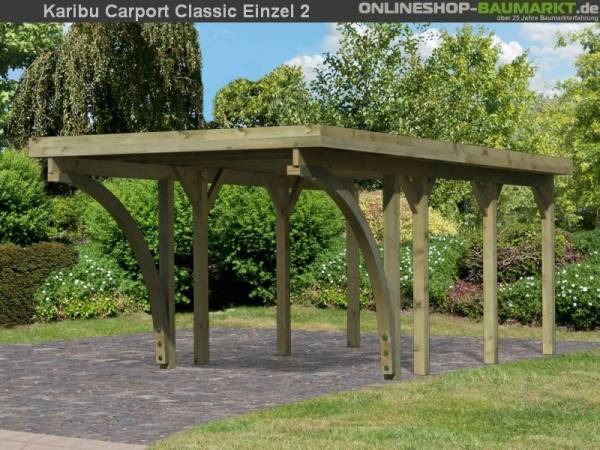 Karibu Carport Classic Einzel 2 mit 2 Einfahrtsbögen kdi Karibu Carport Classic Einzel 2 mit 2 Einfahrtsbögen kdi