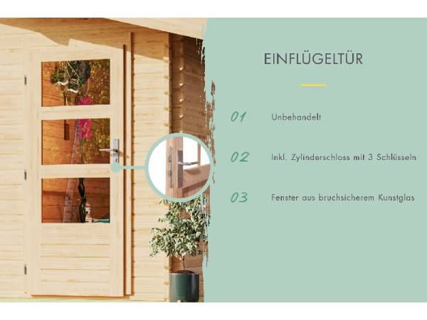 Karibu Gartenhaus Schönbuch 1 38 mm 2-Raum-Haus