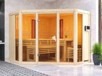 Karibu Multifunktions-Sauna Asta mit 9 kW Ofen und Infrarotstrahler