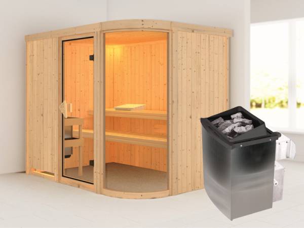 Parima 4 - Karibu Sauna inkl. 9-kW-Ofen