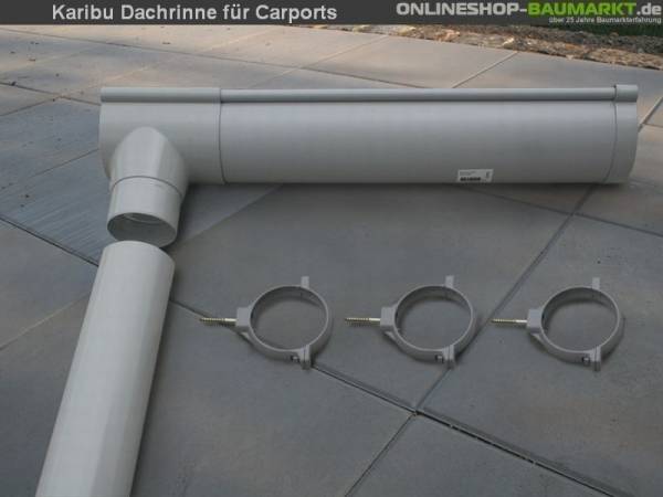 Karibu Dachrinnenpaket für Doppelcarport 6 Meter Karibu Dachrinnenpaket für Doppelcarport 6 Meter