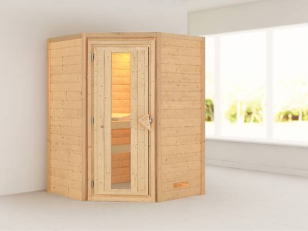 Alicja - Karibu Sauna Plug & Play ohne Ofen - ohne Dachkranz - Energiespartür Alicja - Karibu Sauna Plug & Play ohne Ofen - ohne Dachkranz - Energiespartür