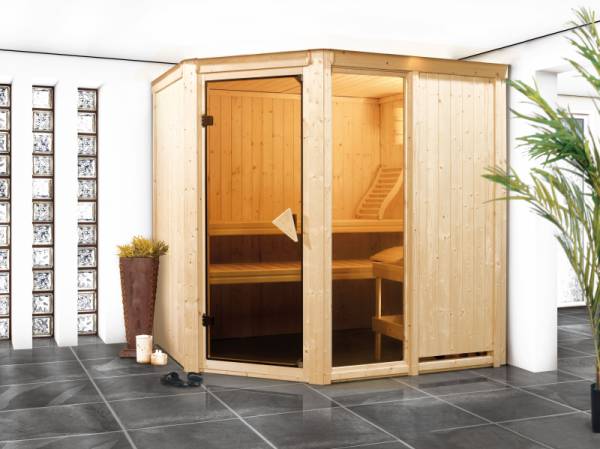 Fiona 1 - Karibu Sauna inkl. 9-kW-Ofen - ohne Dachkranz -