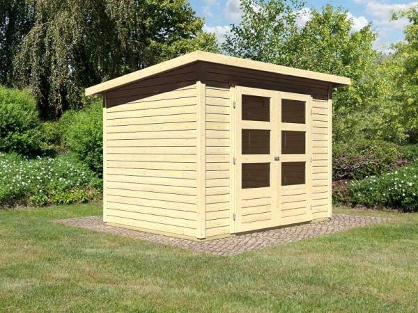 Karibu Aktions Gartenhaus Stegen 3 natur inkl. Fußboden