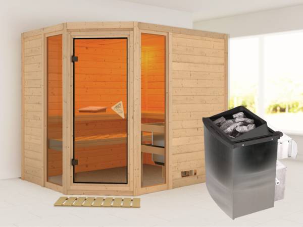 Sinai 3 - Karibu Sauna inkl. 9-kW-Ofen - ohne Dachkranz -