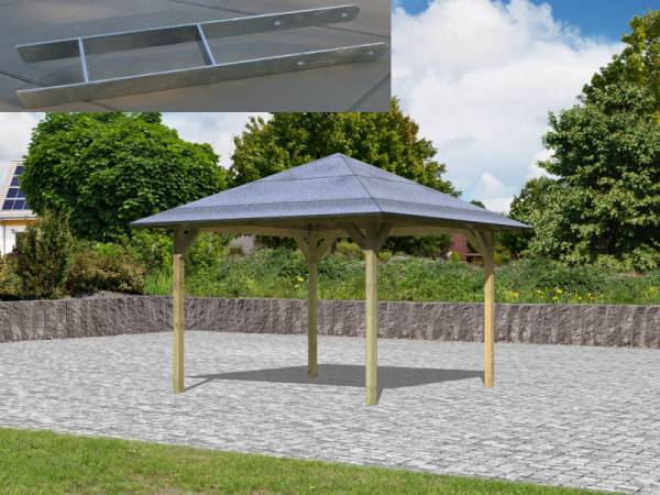 Karibu Aktions 4-Eck Pavillon Parzello KDI inkl. H-Pfostenanker Karibu Aktions 4-Eck Pavillon Parzello KDI inkl. H-Pfostenanker