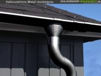 Metall-Dachrinne dunkelgrau Satteldach 900 cm