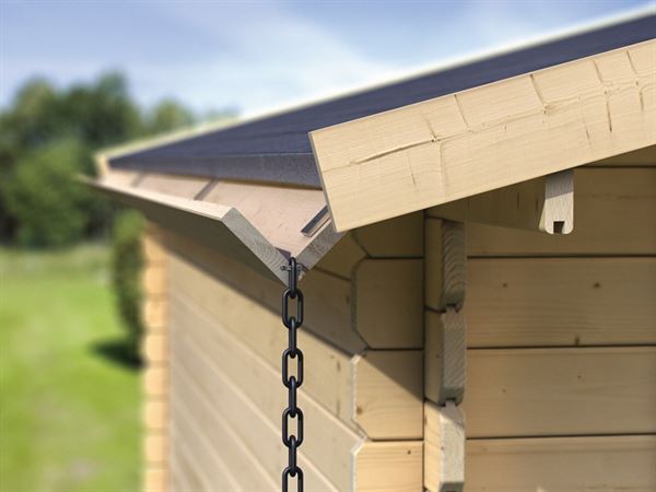 Karibu Woodfeeling Holzdachrinne mit Verlängerung für Flachdach bis 500 cm - Set 2