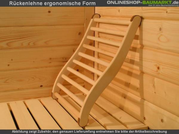 Karibu Sauna Rückenlehne ergonomisch Karibu Sauna Rückenlehne ergonomisch