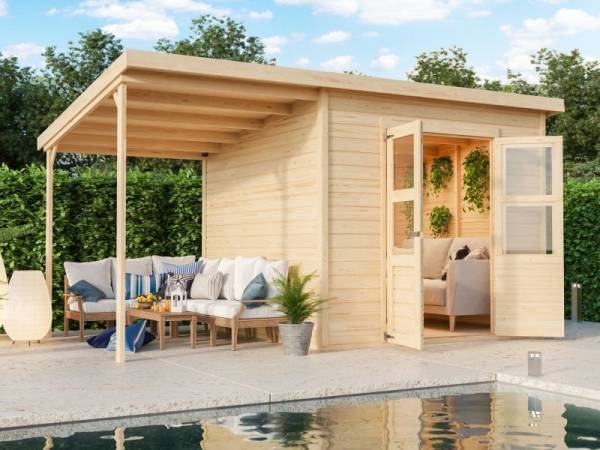 Karibu Gerätehaus Merseburg 6 SET mit Anbaudach Karibu Gerätehaus Merseburg 6 SET mit Anbaudach