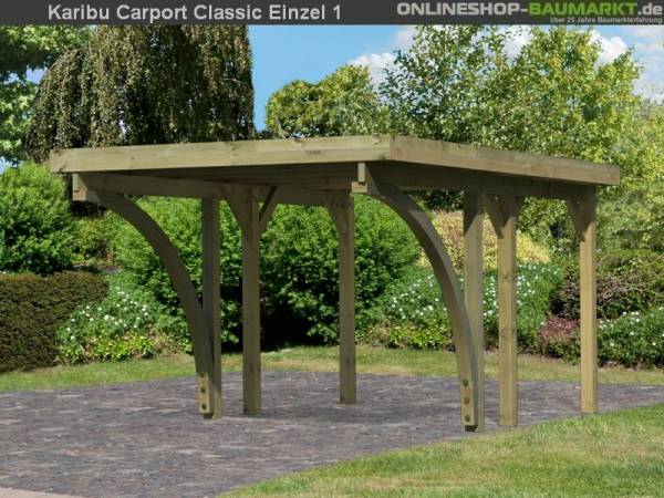 Karibu Carport Classic Einzel 1 mit 2 Einfahrtsbögen kdi Karibu Carport Classic Einzel 1 mit 2 Einfahrtsbögen kdi