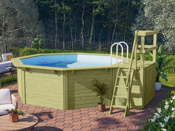 Karibu Pool Modell 1 X im Set mit Terrasse kdi - Folie Blau