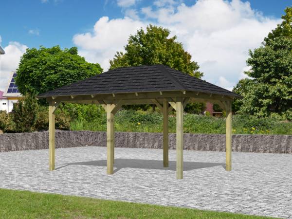 Karibu Aktions 4-Eck Pavillon Arcazia 1 inkl. H-Pfostenanker und Schindeln Karibu Aktions 4-Eck Pavillon Arcazia 1 inkl. H-Pfostenanker und Schindeln