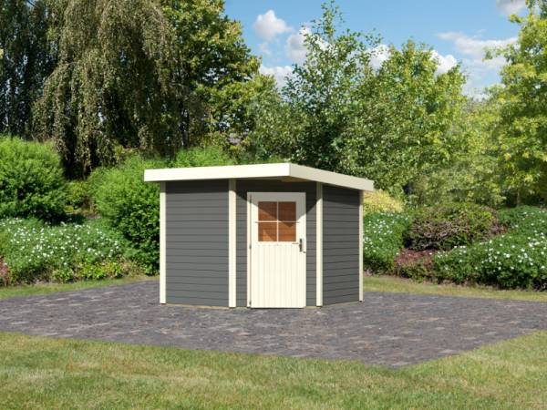 Karibu Gartenhaus Neuruppin 2 terragrau 28 mm