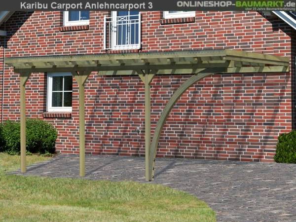 Karibu Anlehncarport ECO 3 mit 1 Einfahrtsbogen kdi Karibu Anlehncarport ECO 3 mit 1 Einfahrtsbogen kdi