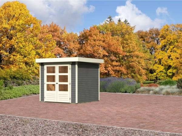 Karibu Aktion-Gartenhaus Jever 2 terragrau 19 mm Karibu Aktion-Gartenhaus Jever 2 terragrau 19 mm
