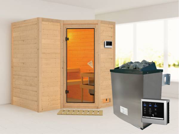 Sahib 1 - Karibu Sauna inkl. 9-kW-Ofen - ohne Dachkranz -