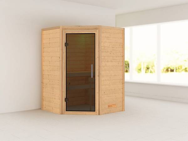 Karibu Sauna Franka 38 mm ohne Dachkranz- ohne Ofen- moderne Tür
