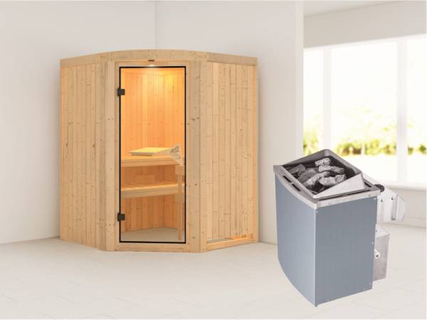 Karibu Sauna Asmada- 4,5 kW Ofen integr. Strg- Rundbogen Karibu Sauna Asmada- 4,5 kW Ofen integr. Strg- Rundbogen
