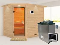 Tanami - Karibu Sauna inkl. 9-kW-Ofen - mit Dachkranz -