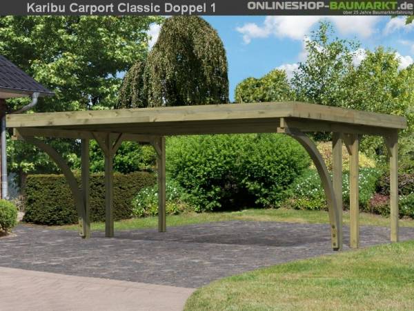 Karibu Carport Classic Doppel 1 mit 2 Einfahrtsbögen kdi Karibu Carport Classic Doppel 1 mit 2 Einfahrtsbögen kdi