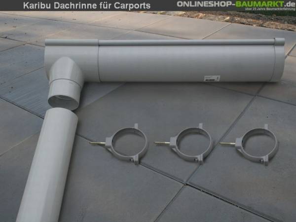 Karibu Dachrinnenpaket für Einzelcarport 3 Meter Karibu Dachrinnenpaket für Einzelcarport 3 Meter