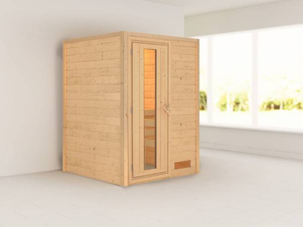Nadja - Karibu Sauna Plug & Play ohne Ofen - ohne Dachkranz - Energiespartür Nadja - Karibu Sauna Plug & Play ohne Ofen - ohne Dachkranz - Energiespartür