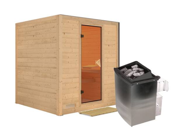 Mojave - Karibu Sauna inkl. 9-kW-Ofen - ohne Dachkranz -