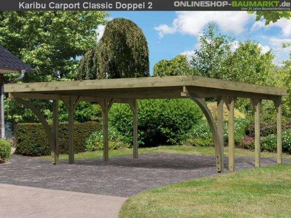 Karibu Carport Classic Doppel 2 mit 2 Einfahrtsbögen kdi Karibu Carport Classic Doppel 2 mit 2 Einfahrtsbögen kdi