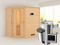 Cilja - Karibu Sauna Plug & Play 3,6 kW Ofen, ext. Steuerung - ohne Dachkranz - Energiespartür