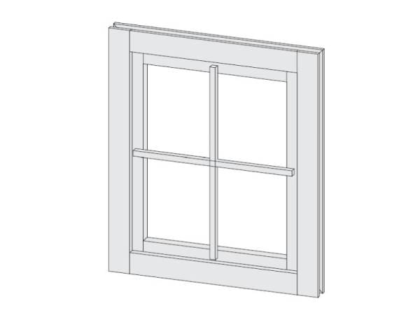 Karibu Fenster für 38 mm elfenbeinweiß